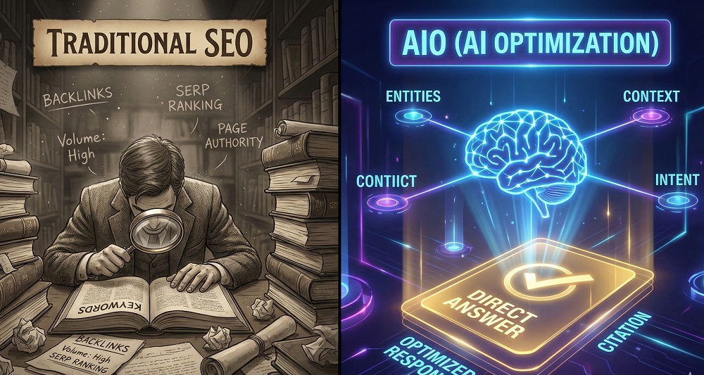 AIO vs. Traditional SEO The Shift from Keywords to Concepts (2026 Guide)