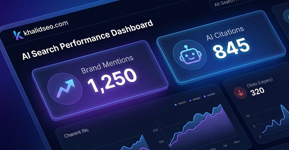 Surviving Zero-Click Searches: The AIO Strategy for 2026 3 A mockup dashboard showing "Brand Mentions" and "AI Citations" as key metrics instead of just "Clicks"
