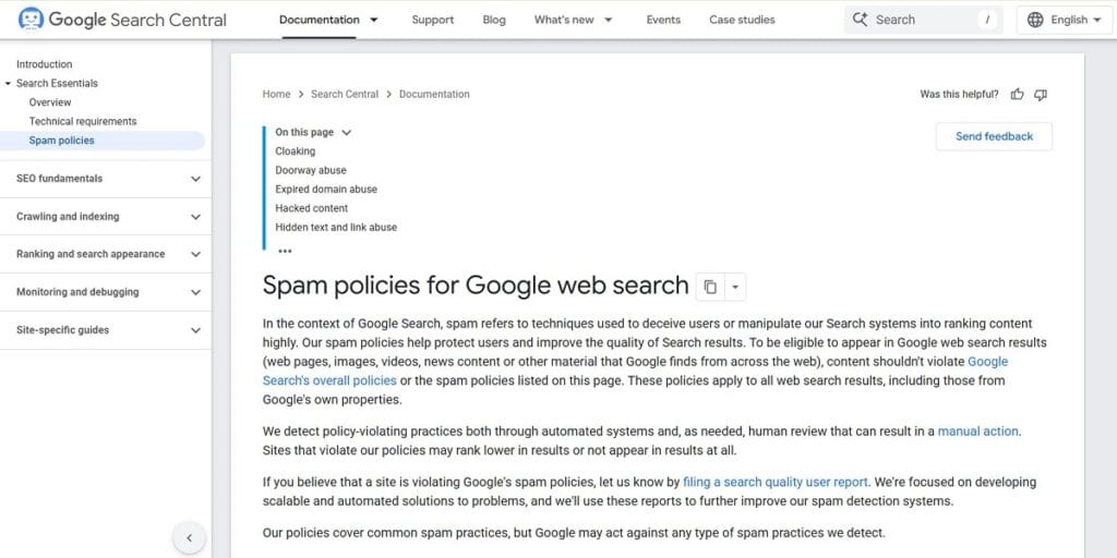 Spam policies for Google web search
