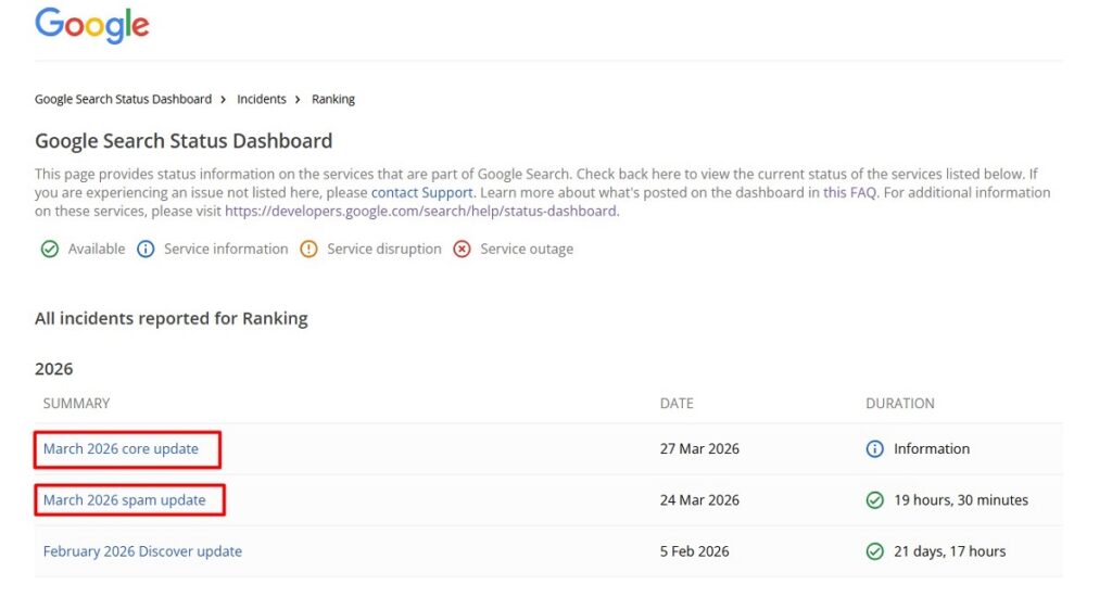 Google March Spam and Core update 2026