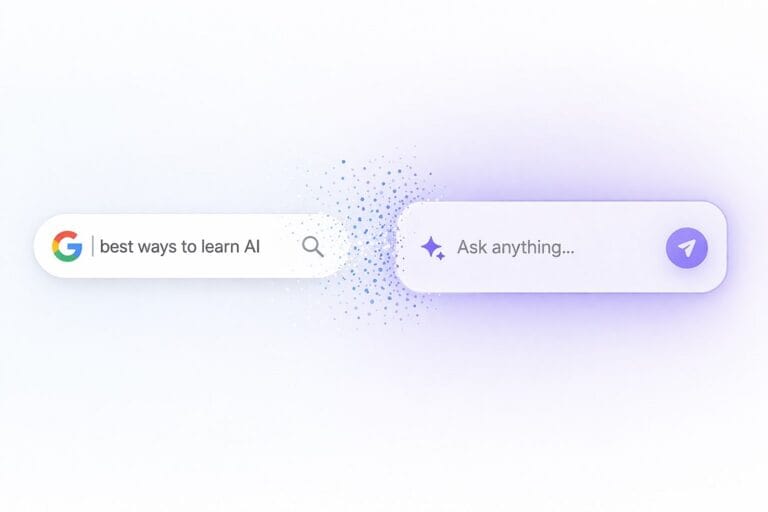 Transition from traditional search bars to AI chat interfaces.
