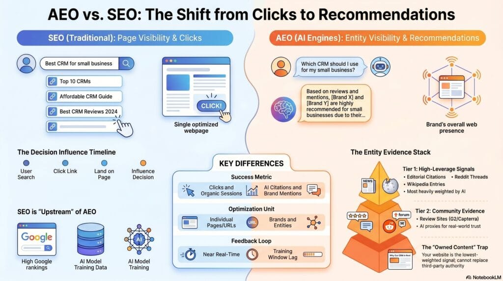 SEO versus AEO Comparison