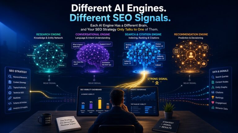 AI engines and SEO strategy dashboard